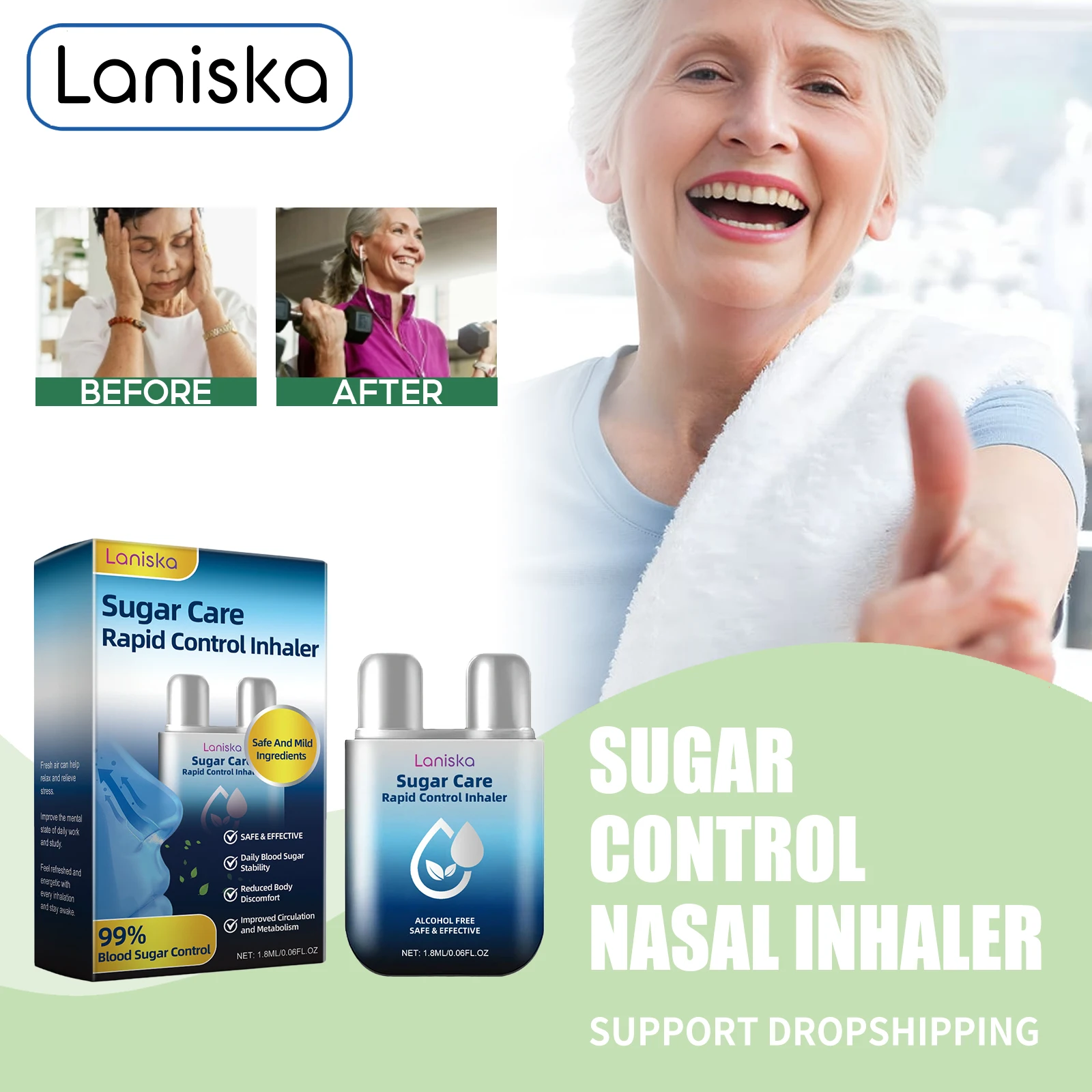 

Blood Sugar Control Nasal Inhaler Balance Blood Glucose Levels Improve Driving Fatigue Prevent Drowsiness Refreshing Energy Bar