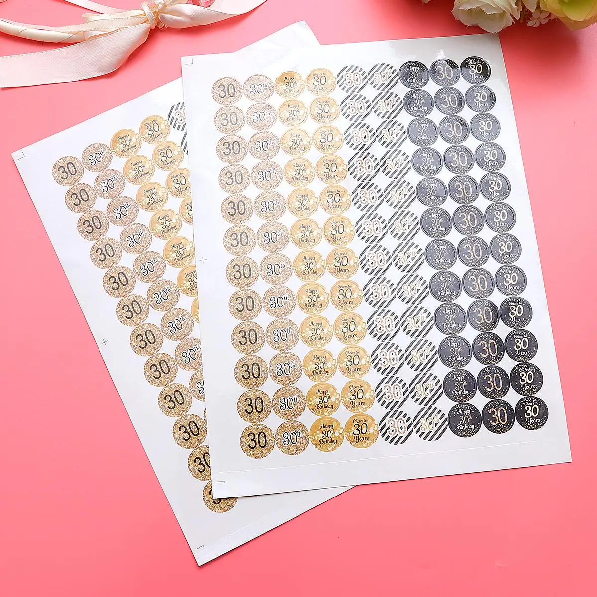 2 Sheets Birthday Anniversary Decor Decoration Number Decor High Number Stickers For Party Quality Paper Anniversary Theme Fit