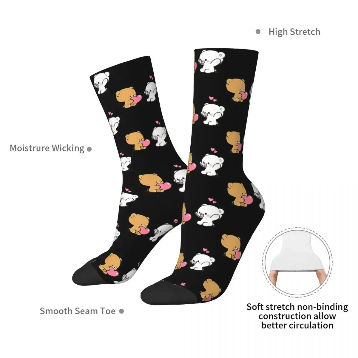 Cute Milk Mocha Socks Harajuku High Quality Stockings All Season Long Socks Accessories for Unisex Gifts