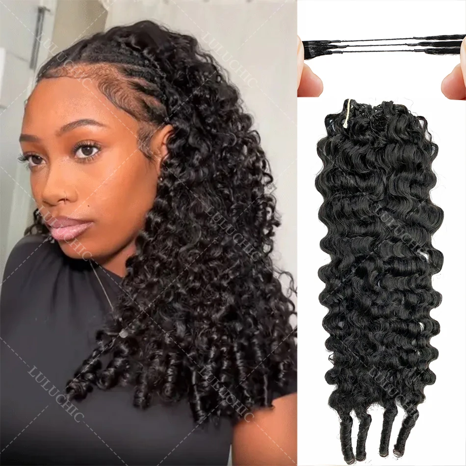 

Предварительно связанные пучки волос для крючкового плетения с эффектом перьев, предварительно разделенные, без узлов, в стиле пикси, бирманские кудрявые, для плетения кос.