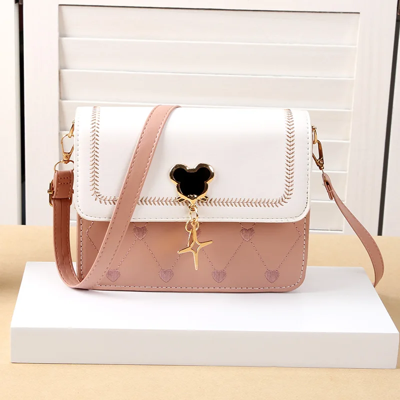 New Women\'s One Shoulder Small Square Bag Trendy and Versatile Small Girl Heart Gift Crossbody Bag