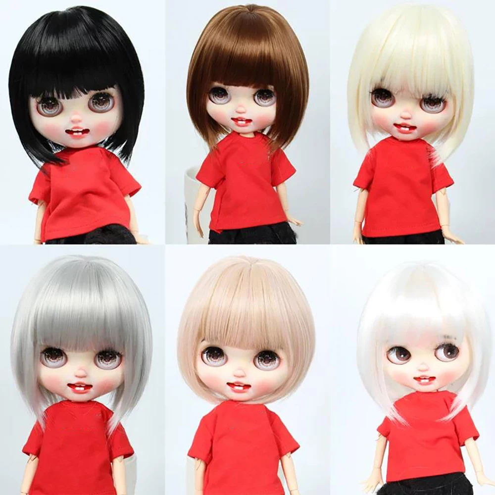 Wig For Blythe Doll Short Wig DIY Doll accessories Princess Hair Wig