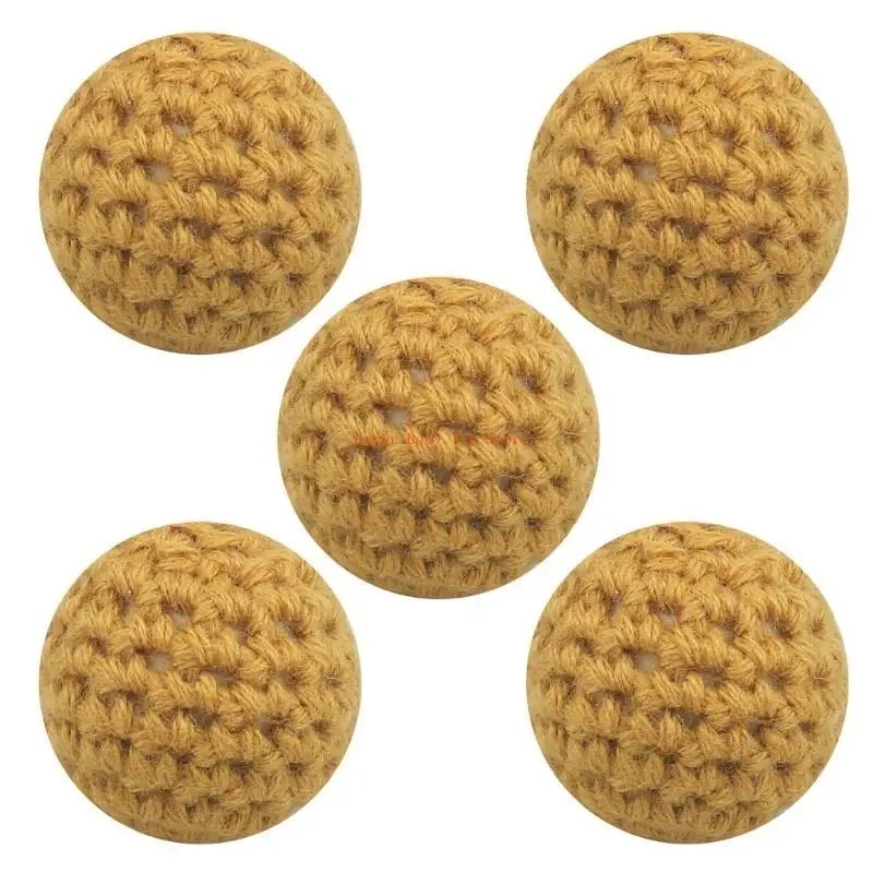 J0PF 5 قطع من الخرز الكروشيه 16 ملم لصنع مشبك اللهاية وسلسلة مفاتيح وقلادة ديكور