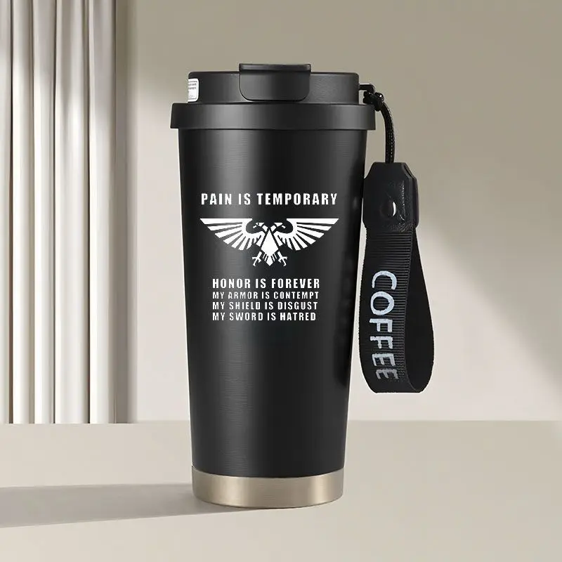 Warhammer 40K Peripheral Water Cup Imperial Aquila Space Marines Portable Coffee Water Cup Two-Dimensional Thermos Cup Gift