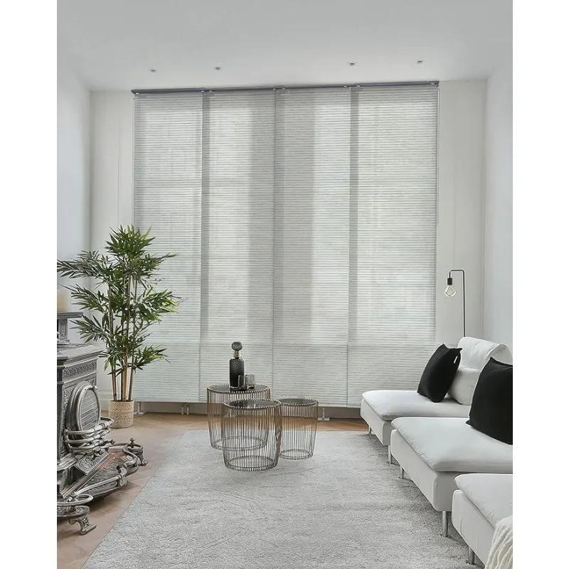 

Iridescent Adjustable Sliding Track Vertical Blinds 45.8"- 86" W x 96" H, Extendable Blinds, Topaz