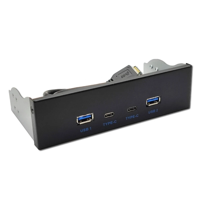 PAN4USB-V01 USB 3.2 แผงด้านหน้า Hub,ออปติคอลไดรฟ์ USB3.2 TYPE-C 19PIN Connector ติดตั้งง่ายไม่จำเป็นต้องใช้พลังงานภายนอก