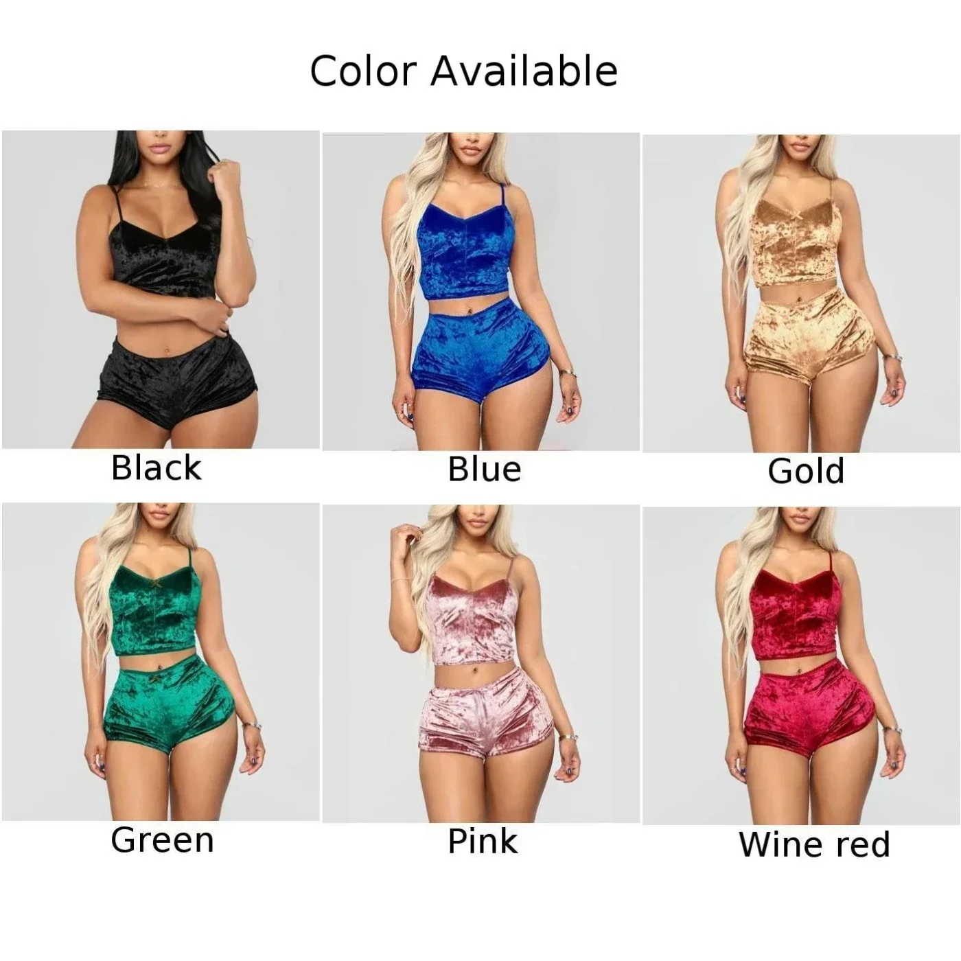 Women Sexy Lingerie Set Oil Shiny Nightwear Super Soft Short Sleepwear Sleeveless Crop Tops Solid Shorts Pajamas Set Casual Wear