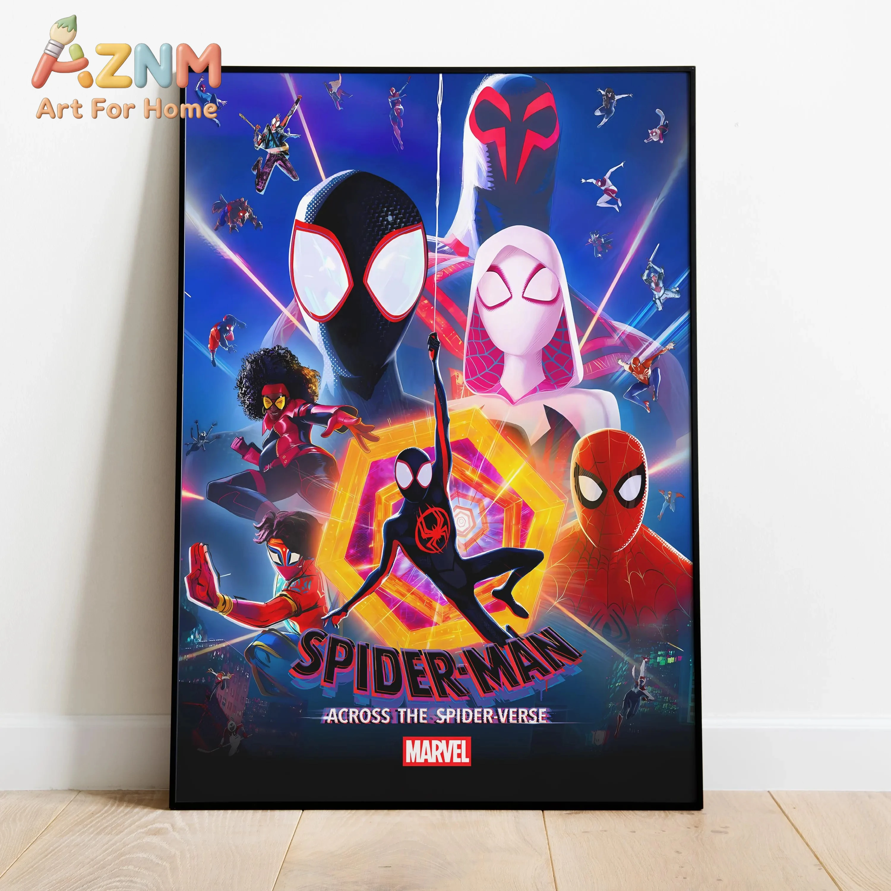 Spiderman Across the Spiderverse Poster, Frameless Wall Art & Print, Miles Morales Print, Spiderman Poster