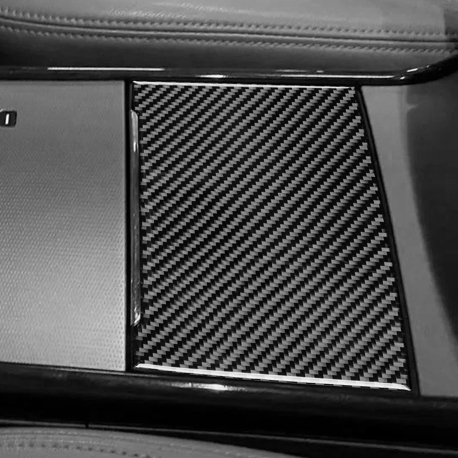 For Hyundai Azera Grandeur 2006-2011 Carbon Fiber Central Control Cup Panel Cover Decorative Car Interior Accessory Sticker