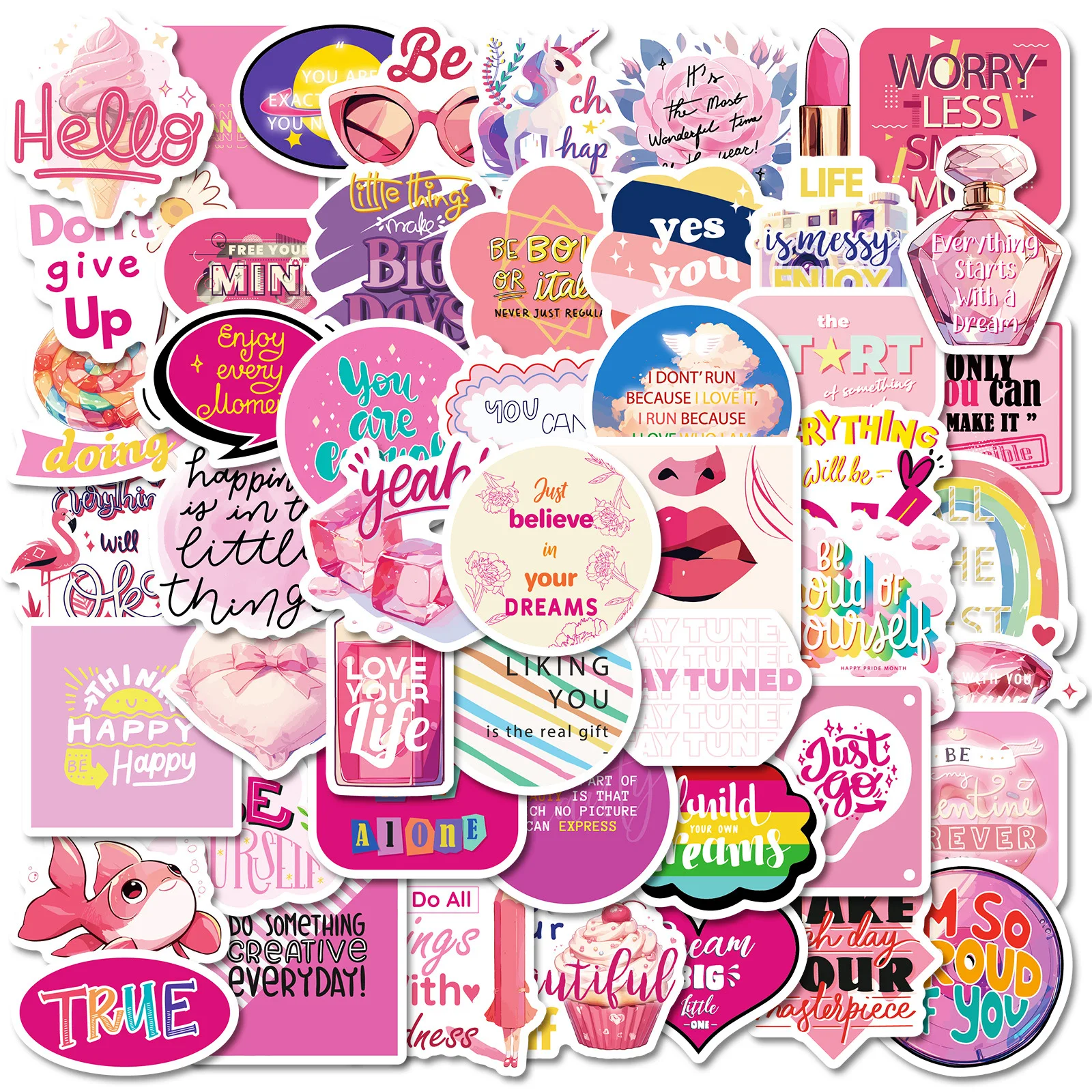 

10/30/50PCS Pink Girl Heart Sticker INS Style Cartoon Decal For Laptop Guitar Fridge Skateboard Cup Waterproof Sticker Kid Toys