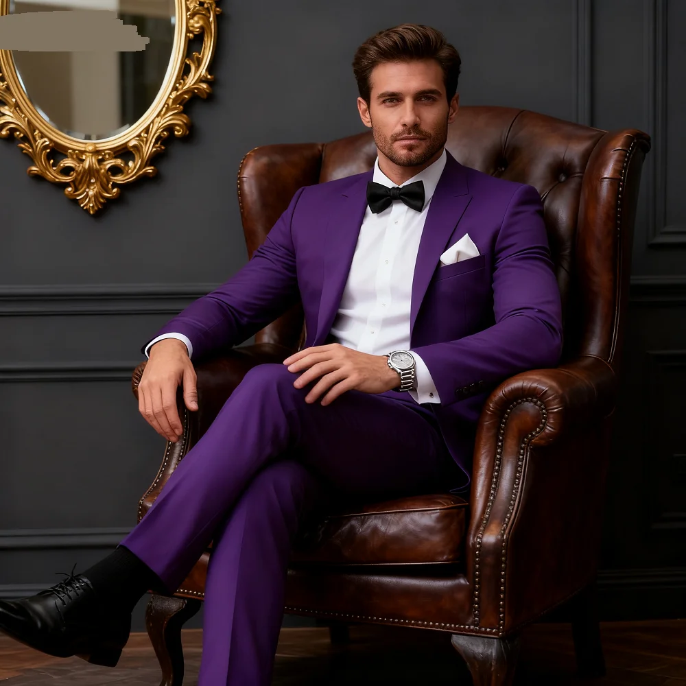 

Novo Pink Tuxedo 3-Piece Male Wedding Suit Custom-Made Single Breasted Slim Fit Men's Clothing (jaq)