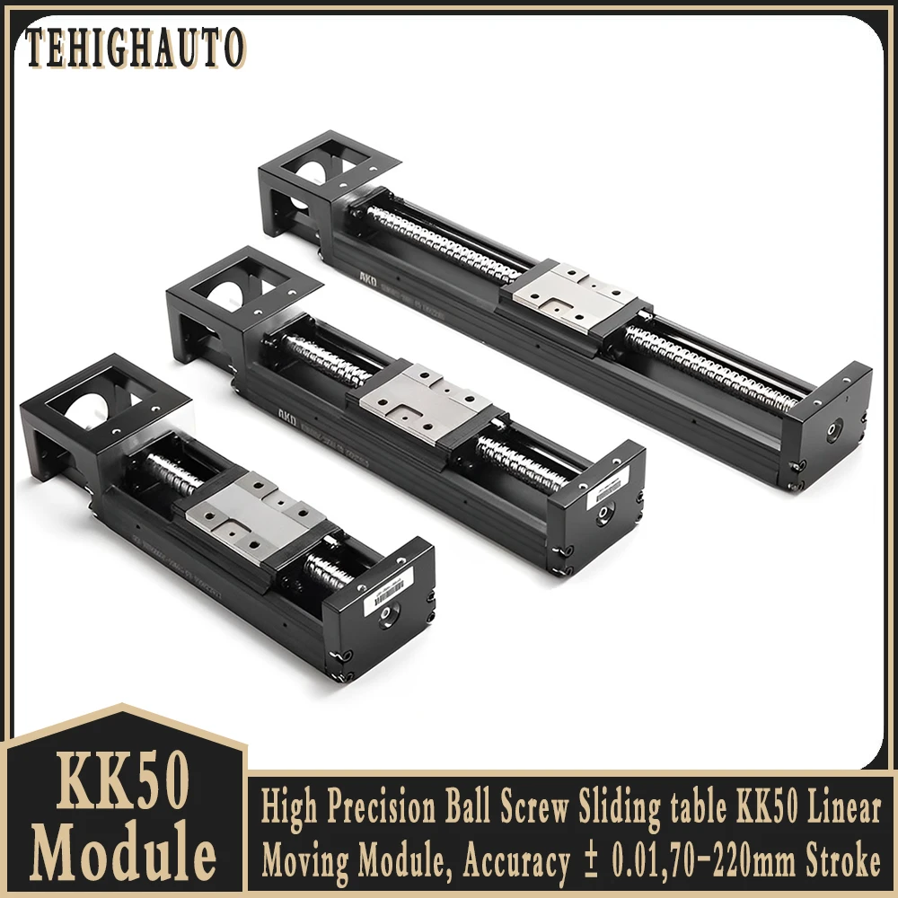 High Precision Ball Screw Deslizante Table Kk50 Linear Moving Module2 mm Chumbo Precisão Repetibilidade ± 001 70 Mm220 mm Curso