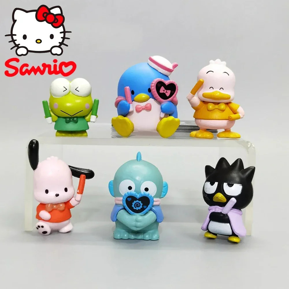 Sanrio 4Cm Pochacco Figure BadBadtz－maru KEROKERO KEROPPI Anime Kawaii Cute Toy Action Collection Pvc Materials Gifts Children