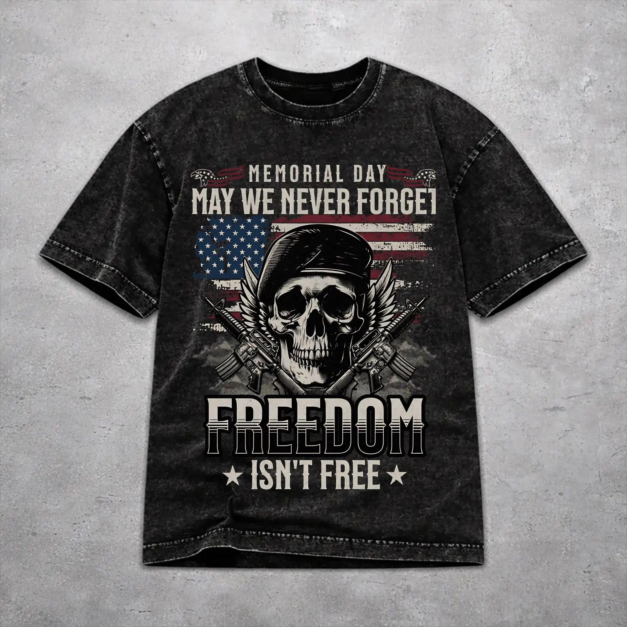 Women Men May We Never Forget Freedom Isn't Free T Shirt Graphic Cotton Washed  Fashion T-Shirts