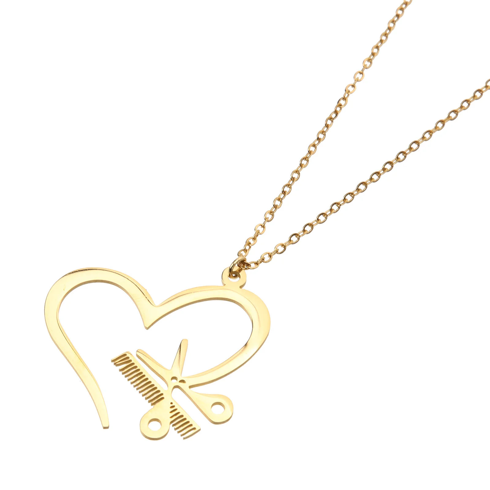 المرأة القلب قلادة مقص مشط قلادة لذيذ سلسلة الترقوة مجوهرات عصرية هدية للمناسبات الخاصة