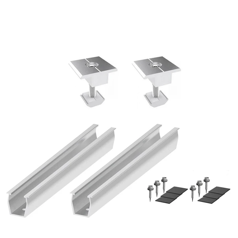 Solar Panel Mount Bracket Rails Clamp Fastening Module Mount Mounting PV Solar Power Supplies Trapezoidal Roof 35Mm Easy Install