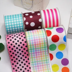 DIY Cartoon Dot And Stripe Printed Grosgrain Ribbon For Craft Supplies Sewing Accessories 5 Yards. 43366