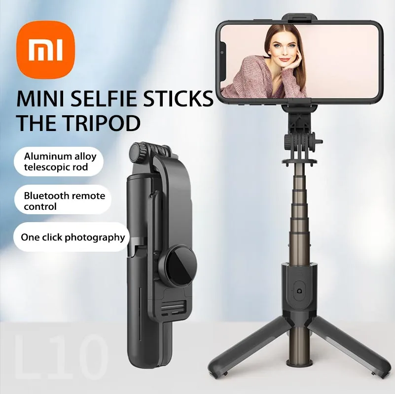 Xiaomi mijia bluetooth controle remoto de aço inoxidável selfie vara liga alumínio selfie vara multifuncional suporte fluxo ao vivo