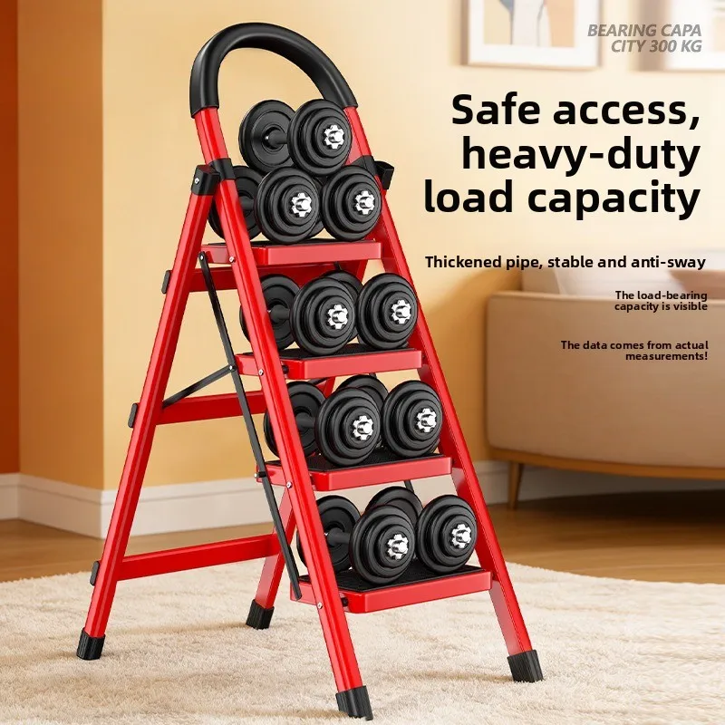 Household Folding Multifunction Indoor Three Step A Frame Ladder Thickened Multi Functional Step Ladder Home Folding Ladder