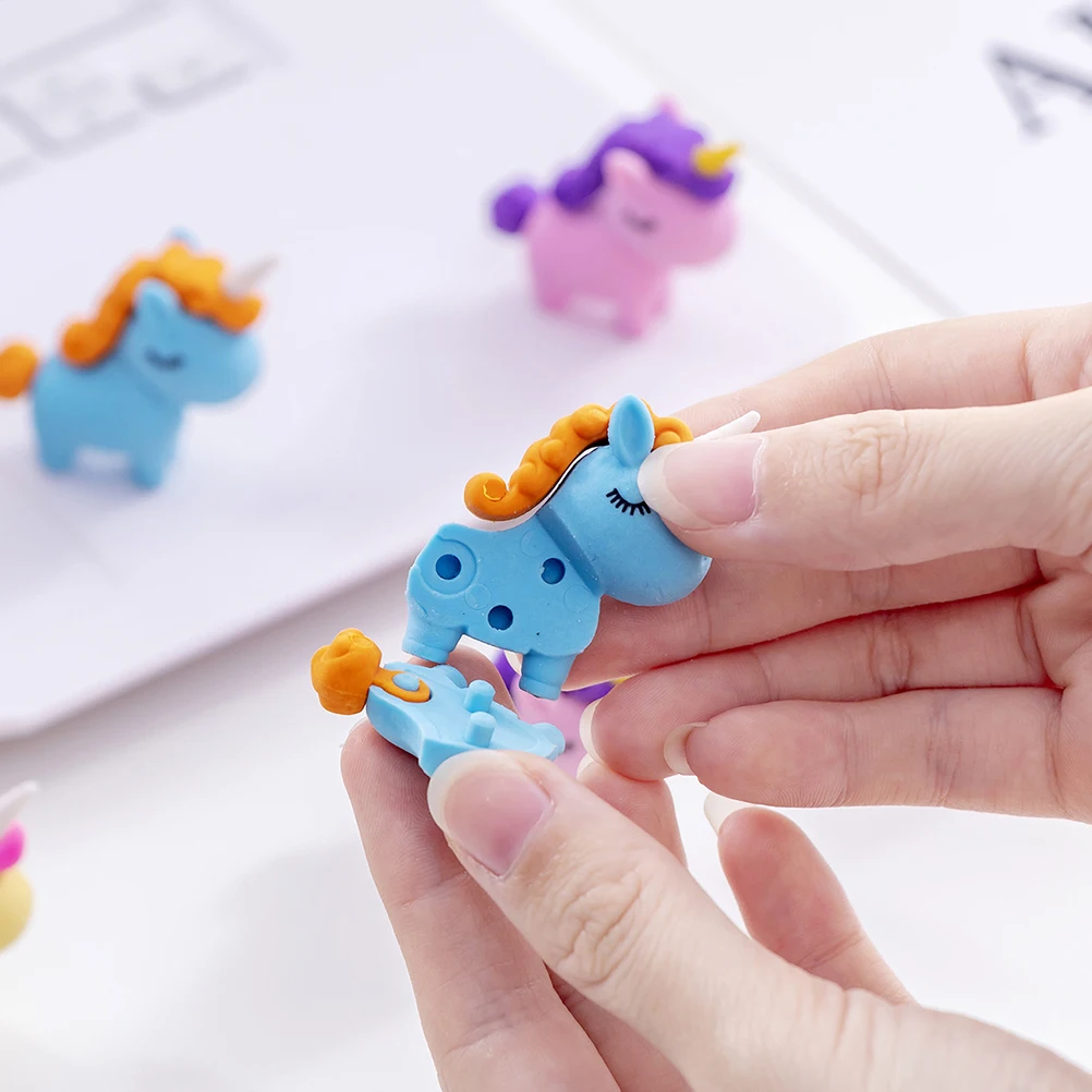 

16 Pcs Eraser Cartoon Animal Kids School Stationery Supplies Bright Color Creative Gift Kawaii Kindergarten Prize