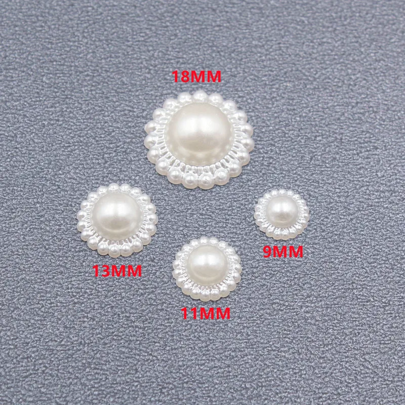 100-300 Uds. Perlas de imitación semicirculares de 9-18mm, cuentas sueltas acrílicas con parte posterior plana para fabricación de joyería, bolsa