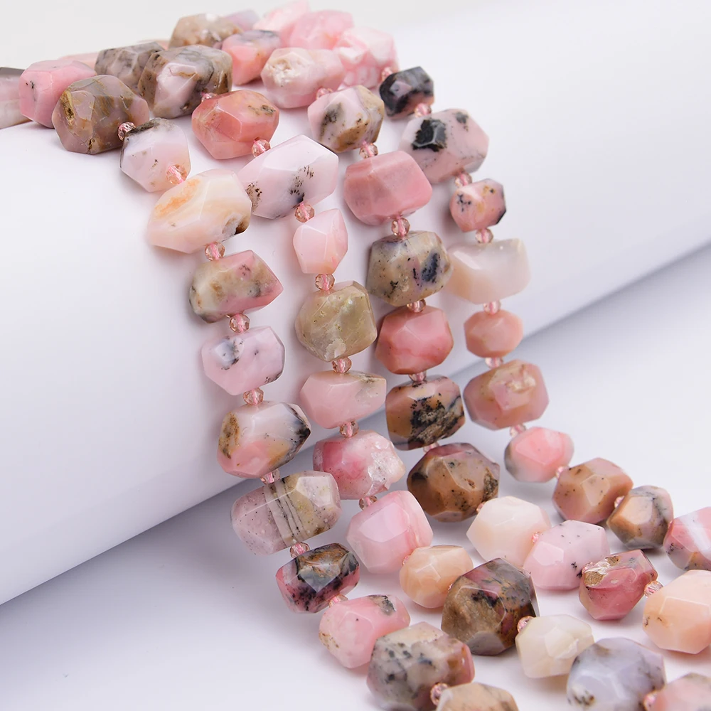 

Бусины-подвески APDGG из натурального розового опала, ограненные, неправильной формы, 16 дюймов, для изготовления ювелирных изделий своими руками