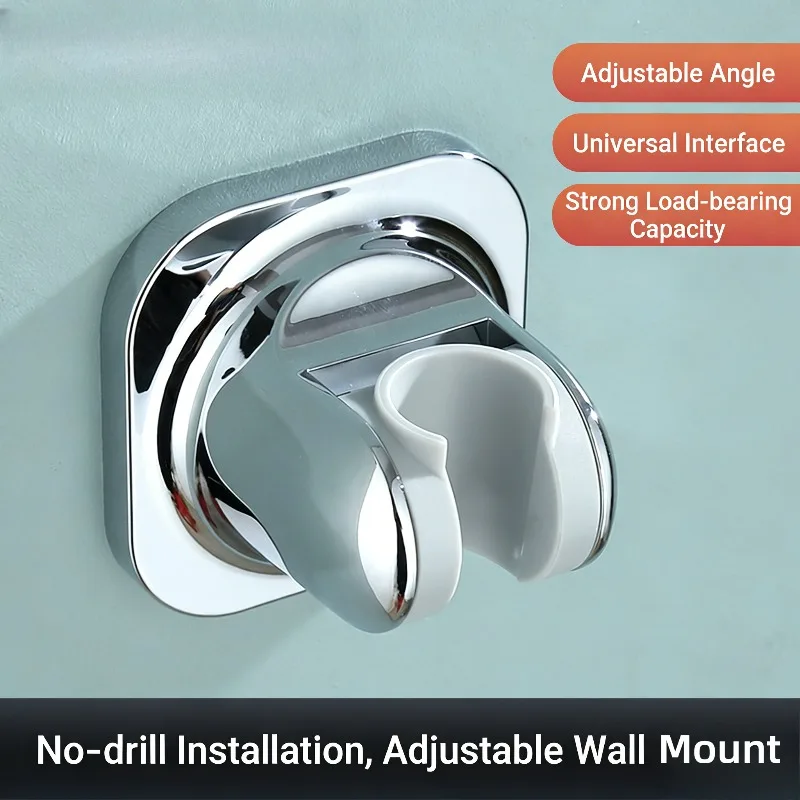 

2026 New Shower Head Holder No-punch Easy Mount with Strong Adhesive Removable Shower Base Waterproof Sleek Bathroom Use