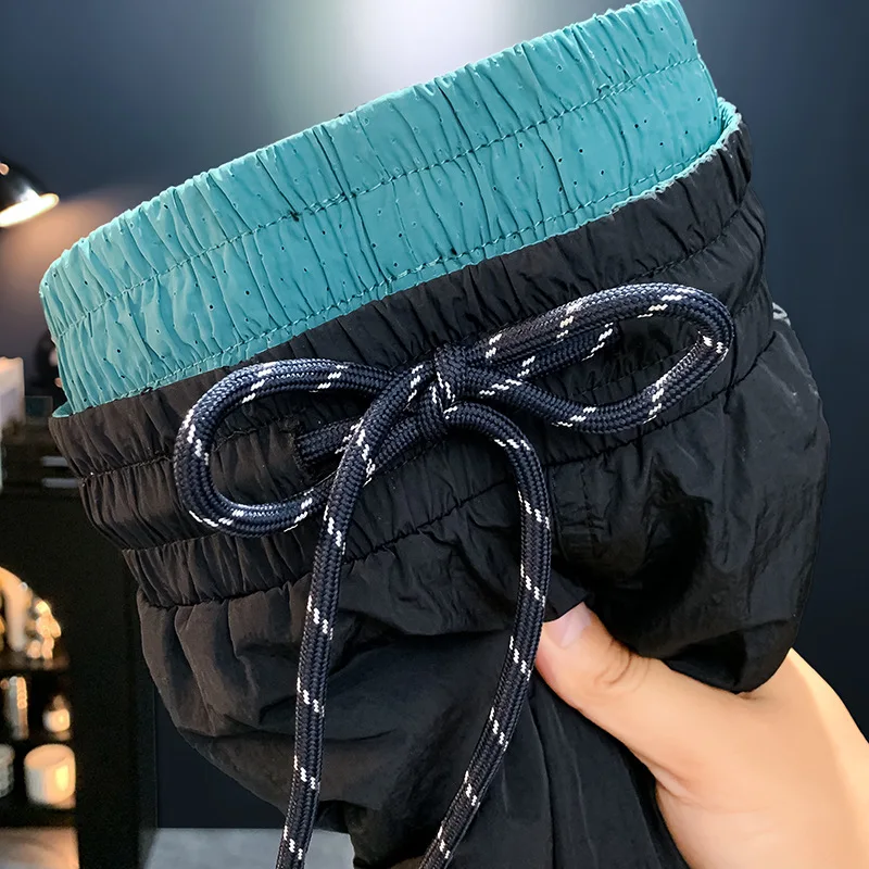 Летние двусторонние шорты для мужчин, стиль 2025, модные, универсальные, повседневные, свободные, прямые, спортивные брюки «пять четвертей»