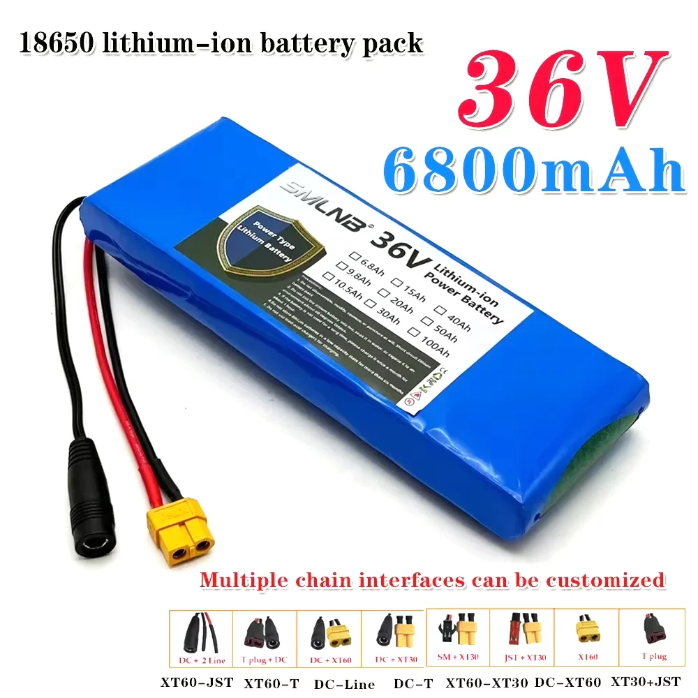 

36V battery 100% genuine New 36V6800mAh 10S1P 18650 lithium-ion rechargeable battery pack 20A with BMS scooter and bicycle