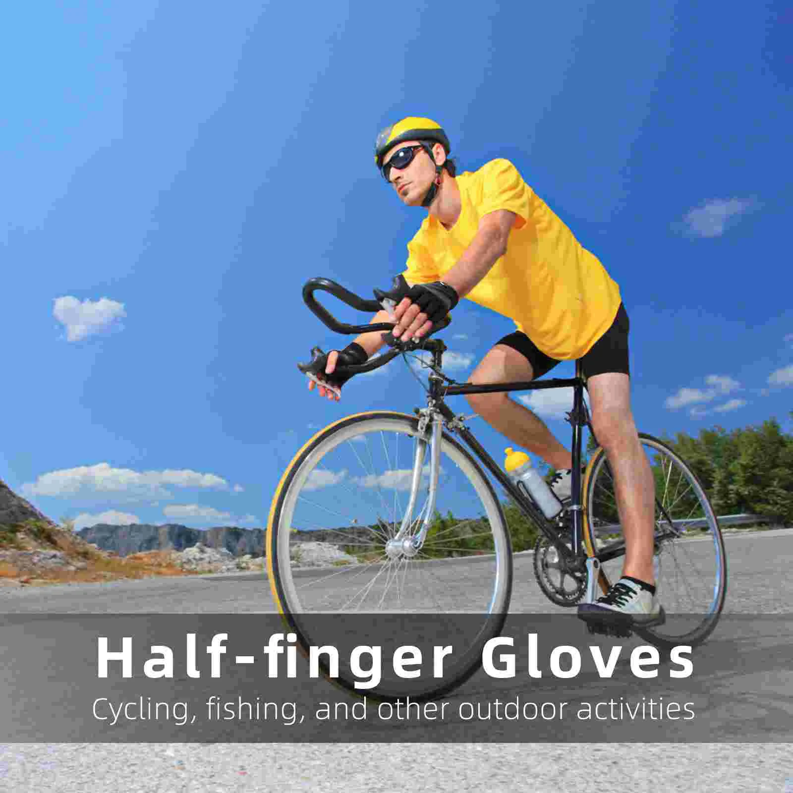 Winter Warm Gloves Half Finger Sports Cycling Driving for Men Gym PU Riding Half-finger Women