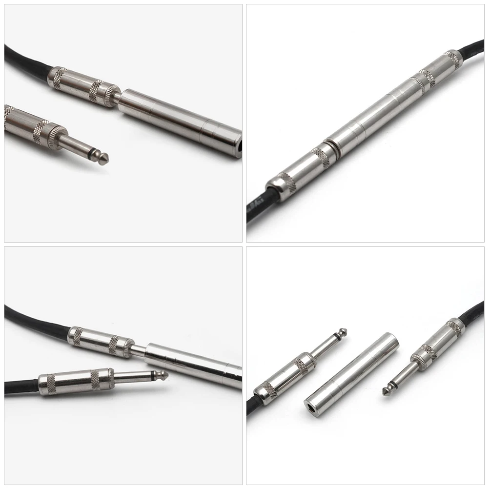 

3pcs 6.35mm Female to Female Audio Cable Connector Adapter Mixer Conversion Interface Stereo Cord Extenders Compatibility
