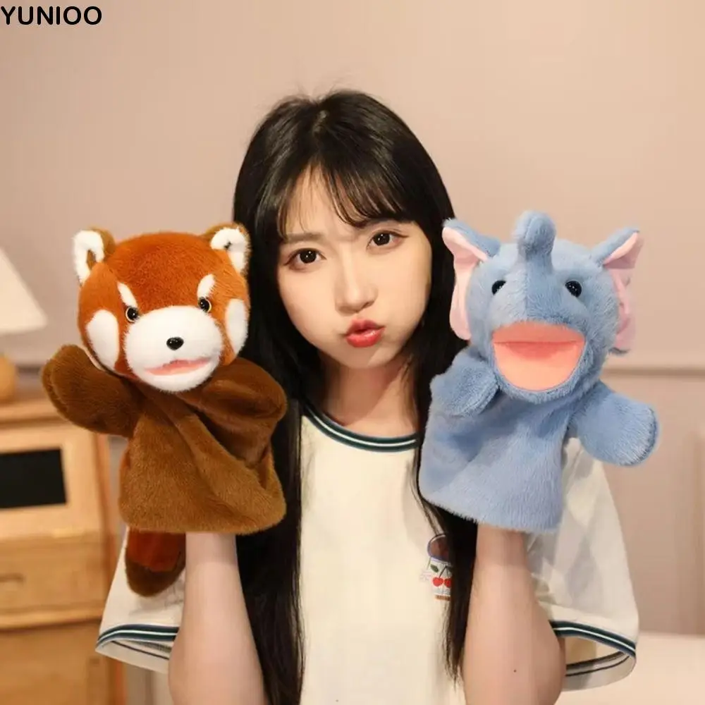 

Frog Animal Hand Puppet Storytelling Movable Mouth Stuffed Plush Shark Toys Duck Early Education Hand Finger Story Puppet