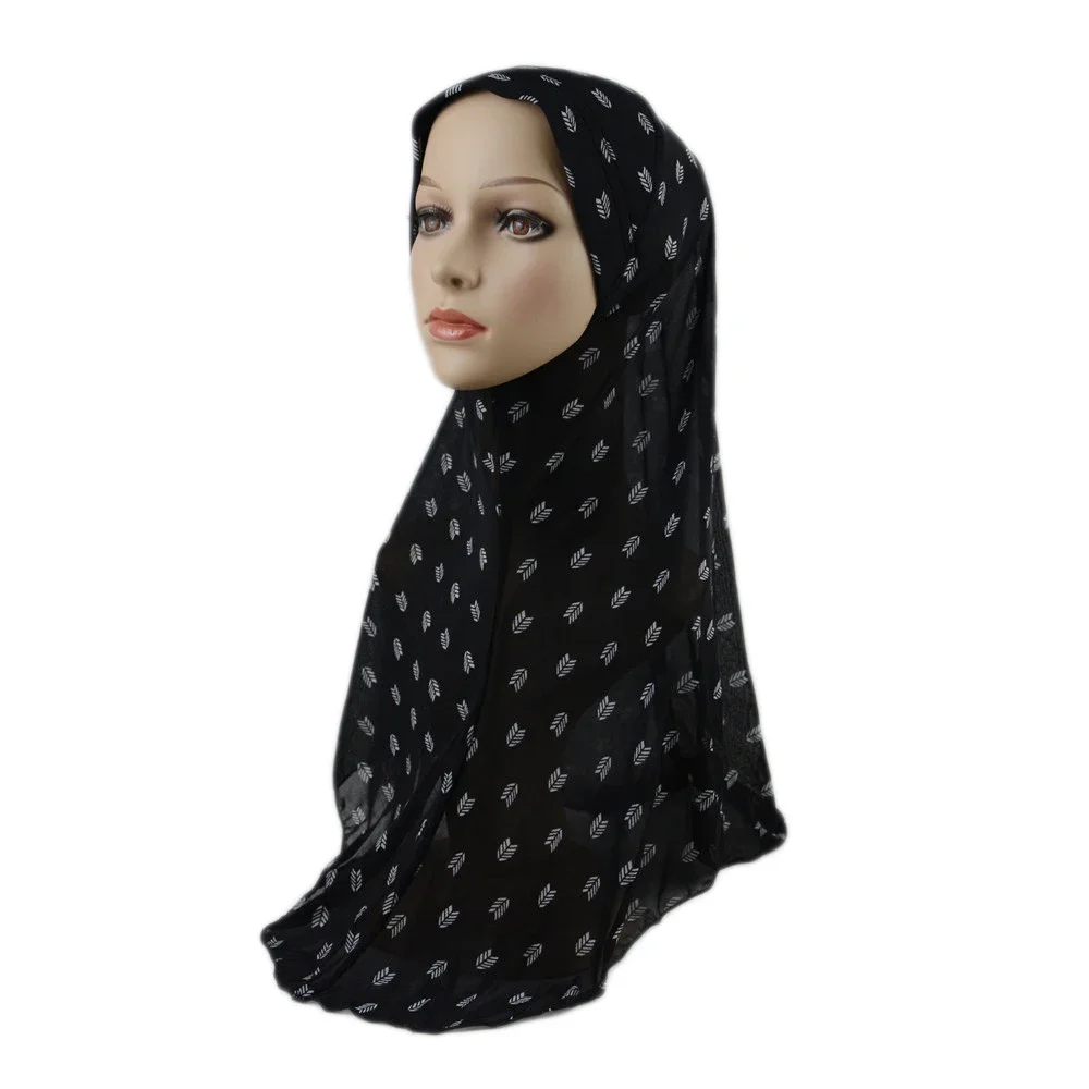 Bufanda de una pieza para mujer musulmana, Hijab estampado, turbante de cobertura completa, chales islámicos, listo para usar, gorro Eid