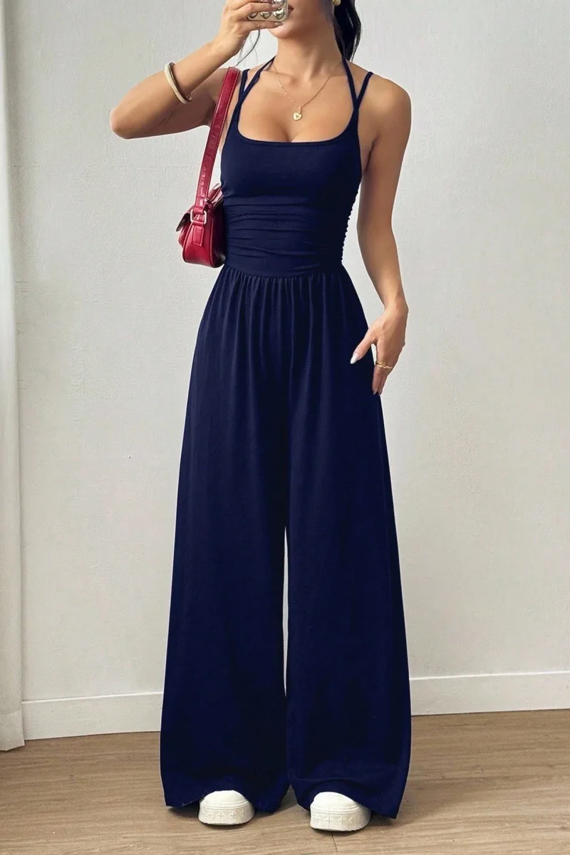 Spring Fall 2025 New Arrival Women's Jumpsuit Solid Color Double-Strap Relaxed-Fit Casual Pants Y2k Clothing