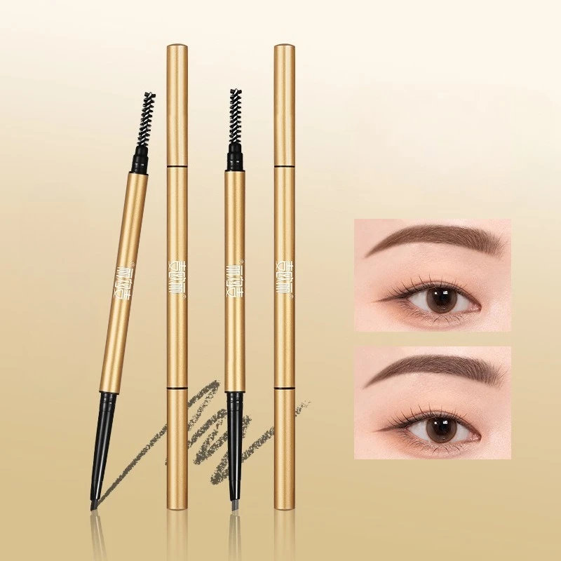 Crayon à sourcils automatique, Micro précision, étanche, anti-taches, tenue toute la journée avec brosse à bobine, traits de cheveux naturels pour débutants
