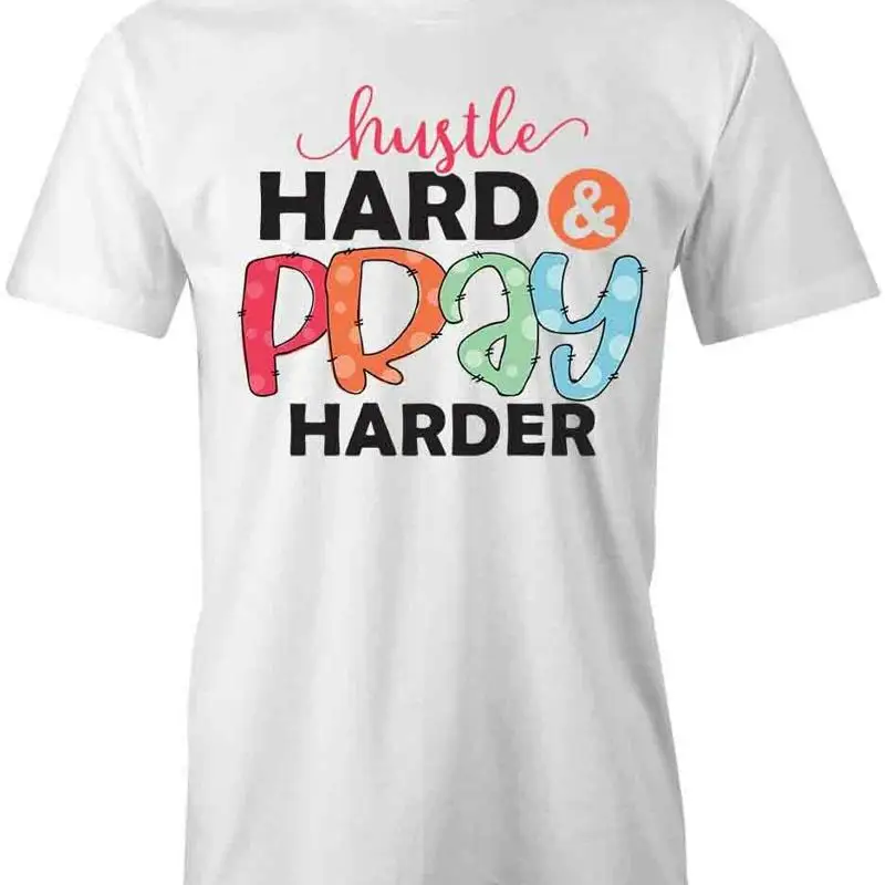 

HUSTLE HARD T Shirt d Cotton CLOTHING QUOTE S1WCA126