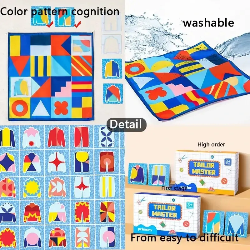 Montessori Logical Thinking Training Educational Toys Children Reverse Thinking Sensory Learning Color Shape Matching Board Game