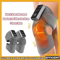Masajeador de rodilla eléctrico con 3 vibraciones, 5 niveles, función de compresa caliente, masaje de codo y hombros, rodillera para el cuidado de la salud