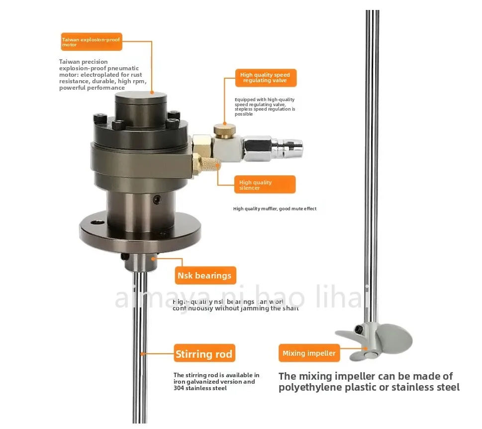 1 gallon small pneumatic mixer explosion-proof adjustable speed/paint ink coating glue laboratory proofing