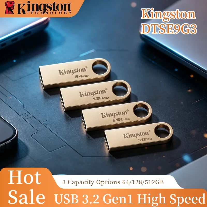

Kingston High Speed Metal USB 3.2 Pen Drive Max 220MB/s Read 100MB/s Write Flash Disk Stick for TV Car PC Unit