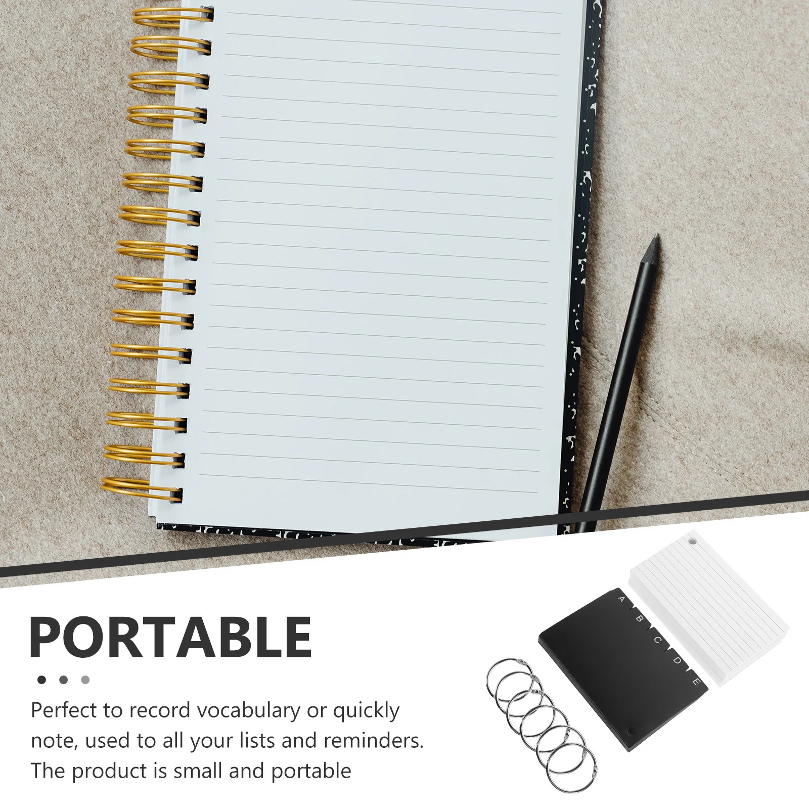 

1 комплект карточек для индексов, пустые карточки, портативный блокнот для заметок, легкие карточки для заметок со словарным запасом для офиса и путешествий