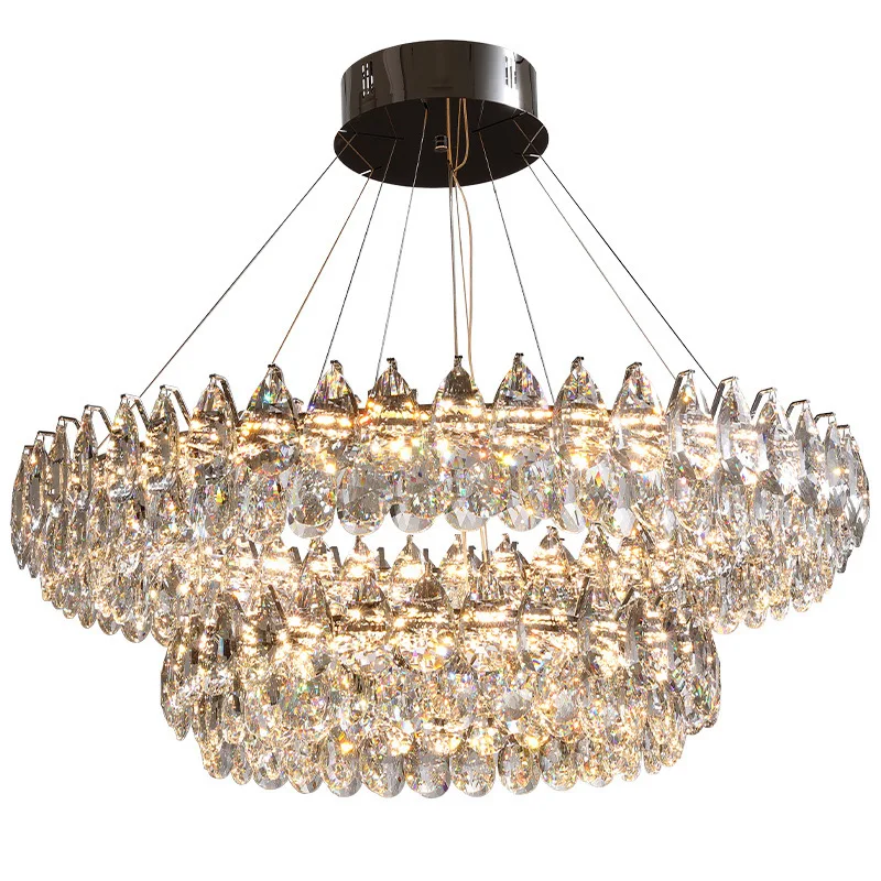 Italian light luxury high-end living room lamp, modern simple atmosphere, designer creative luxury crystal chandelier