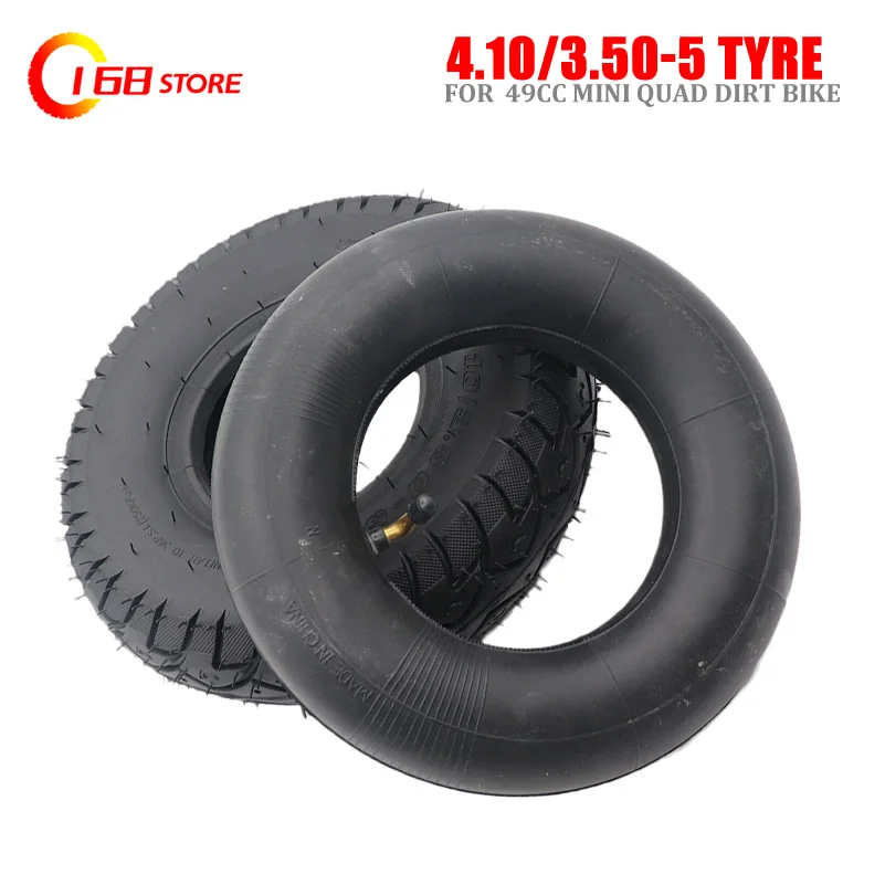 Lightning Shipment4.10/3.50-5 Inner Tube Outer Tire for49cc Mini Quad Dirt Bike Scooter ATVBuggy Gas   Motorcycle