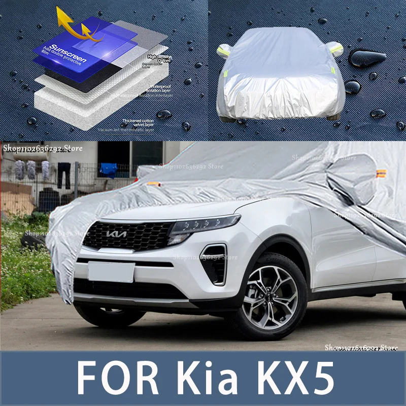 

For KIA KX5 Outdoor Protection Full Car Covers Snow Cover Sunshade Waterproof Dustproof Exterior Car accessories