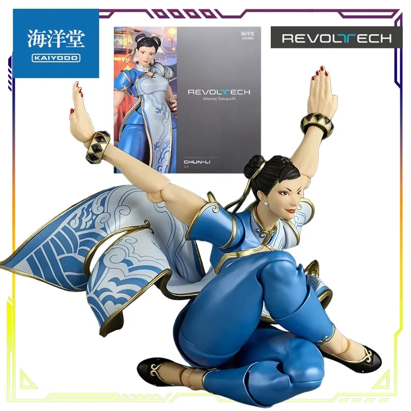 KAIYODO Original Revoltech Street Fighter 6 Series Chun-Li Anime Action Figure Model Toys Movable Model Ornaments Gifts Fo Boys