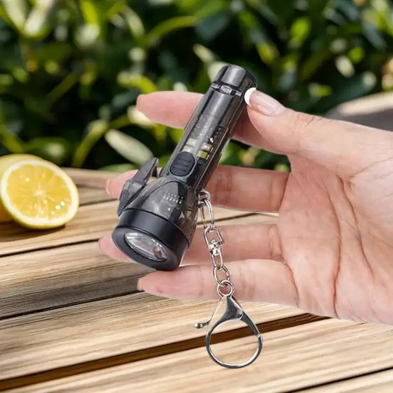 LED مصباح يدوي صغير المحمولة مفتاح الشعلة Camplight نوع-C شحن في الهواء الطلق الصيد المشي لمسافات طويلة صافرة الطوارئ المفاتيح مصباح