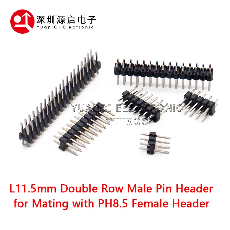 20pcs 10 pairs 2.54 Double Row Male and Female 2.54 Pin Header PCB JST Connector Strip for Arduino Black 2/3/4/5/6/7/8/9/10-40P