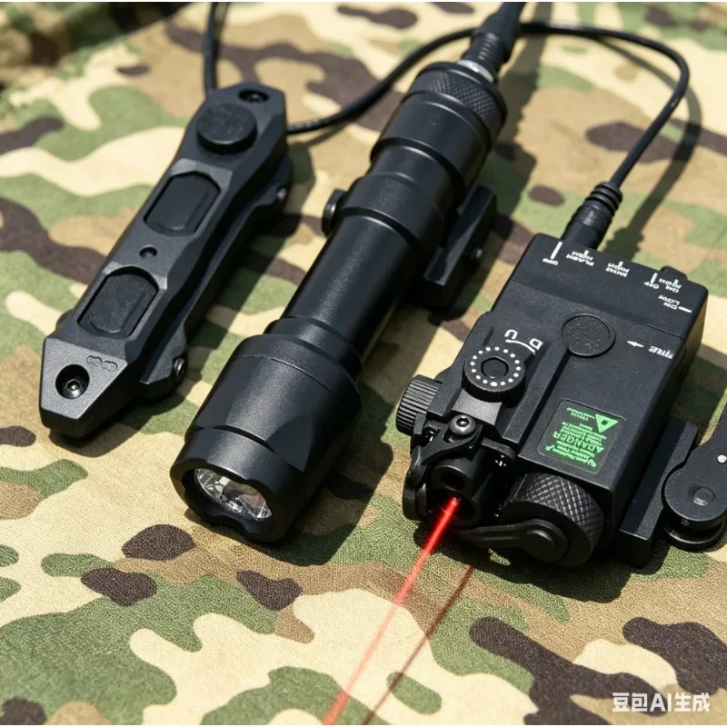 

MINI-A2 PEQ15 Gear Red Green Light Laser Unit with 20mm Rail Mount for Outdoor Model Parts Fit M300 M600