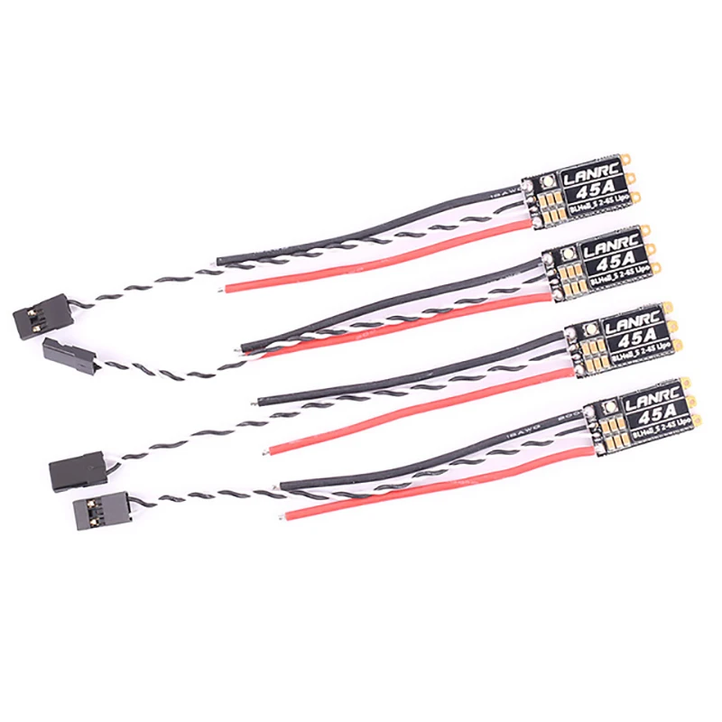 4 sztuk LANRC 35A/45A BLHeli_S 2-6S Lipo ESC wbudowane programowanie kolorów RGB LED d-shot 150/300/600 ONESHOT125 dla RC FPV Quadcopter