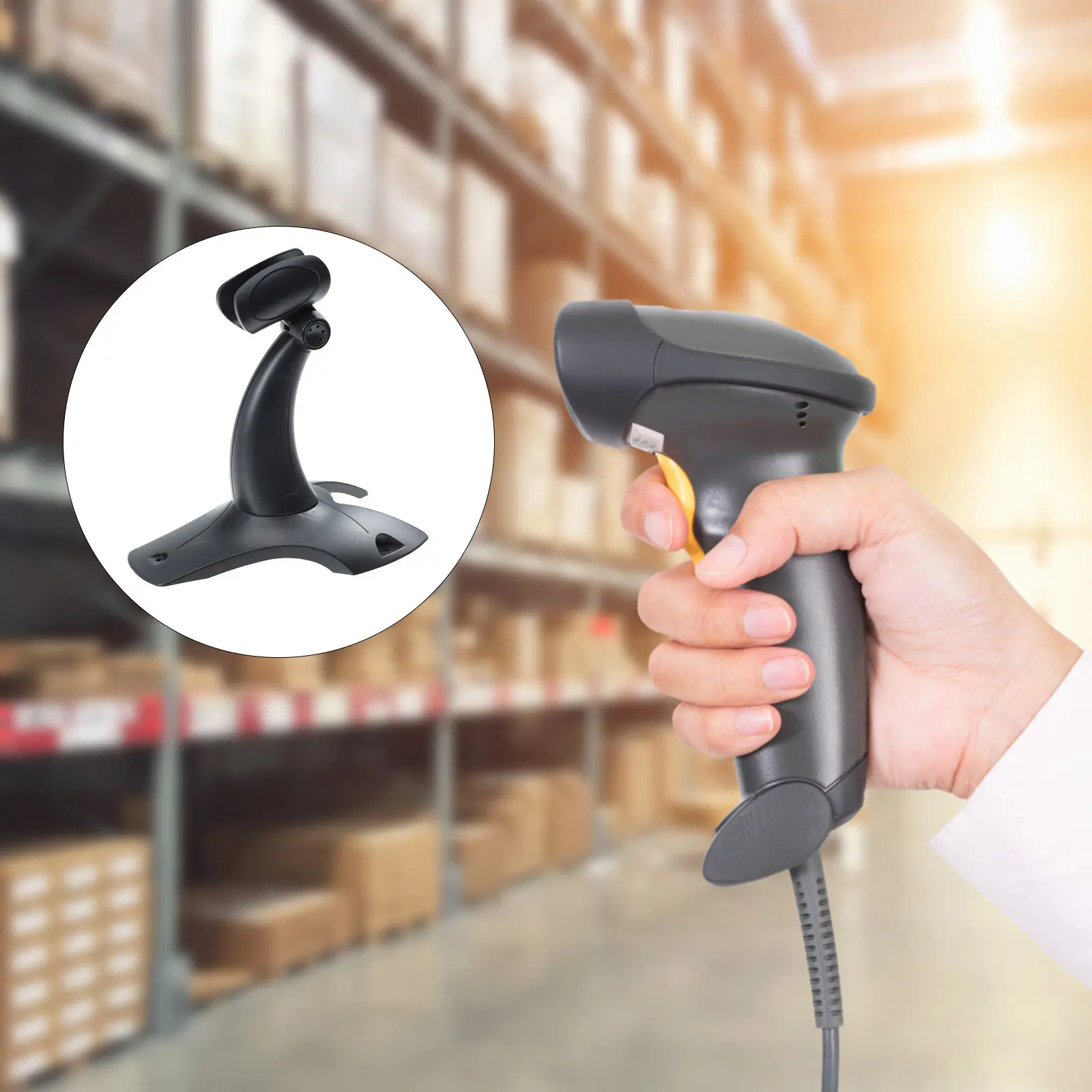 Adjustable Desktop Scanner Stand for Barcode & Handheld Scanners – Stable, Foldable, Space-Saving